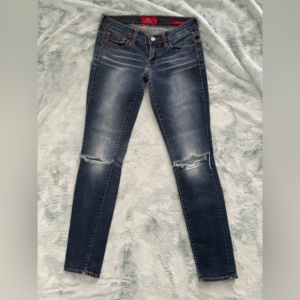 Lucky Brand skinny Jeans with rips, low waisted